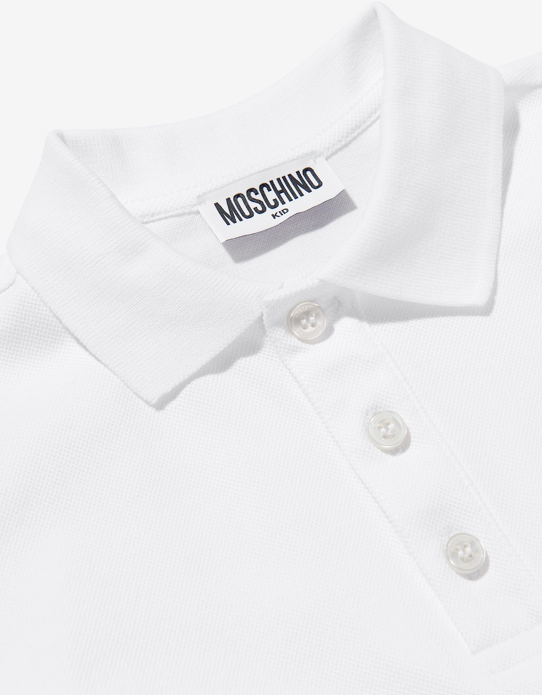 Boys Teddy Bear Logo Polo Shirt in White