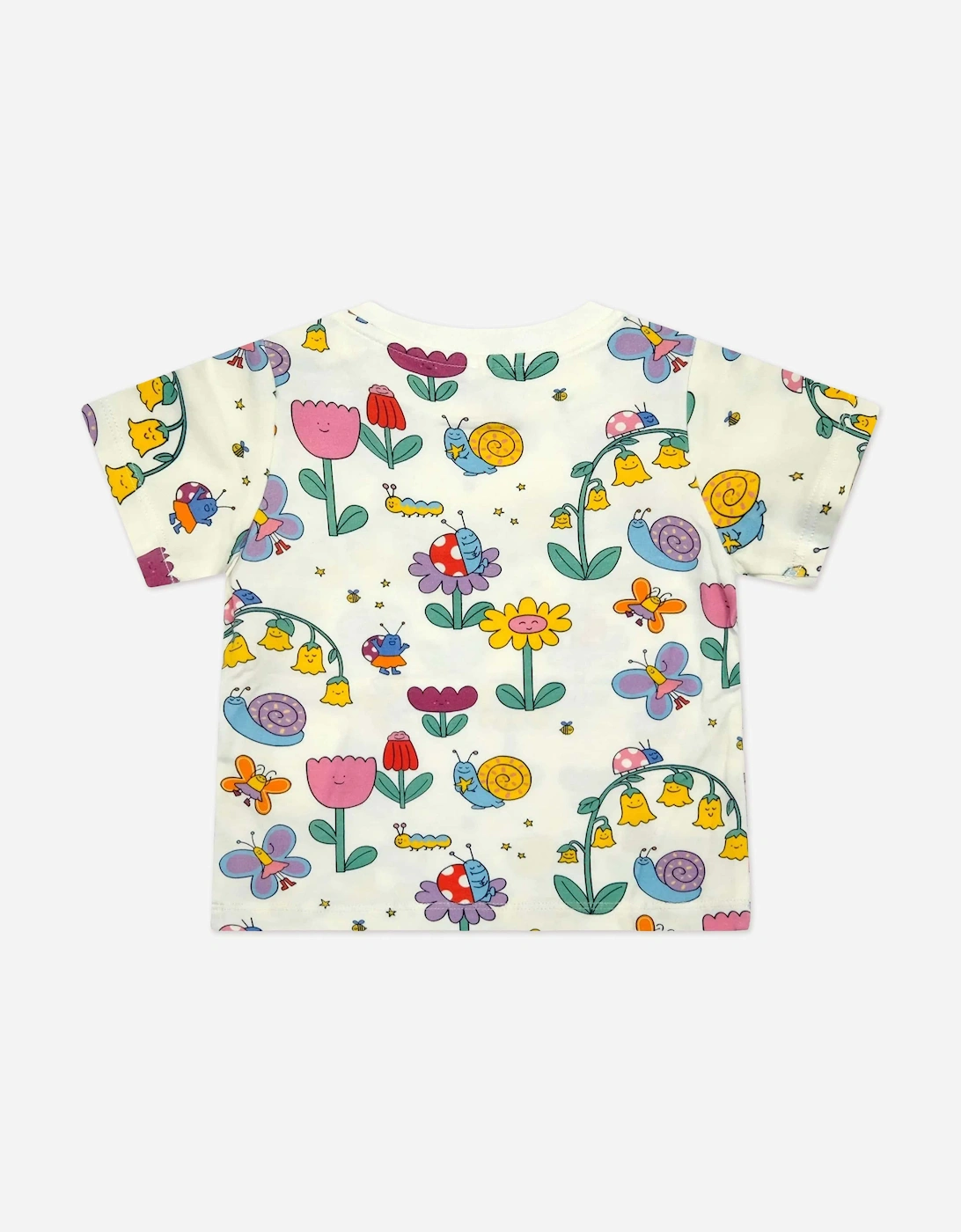 Baby Girls Flowers and Bugs T-Shirt in Ivory