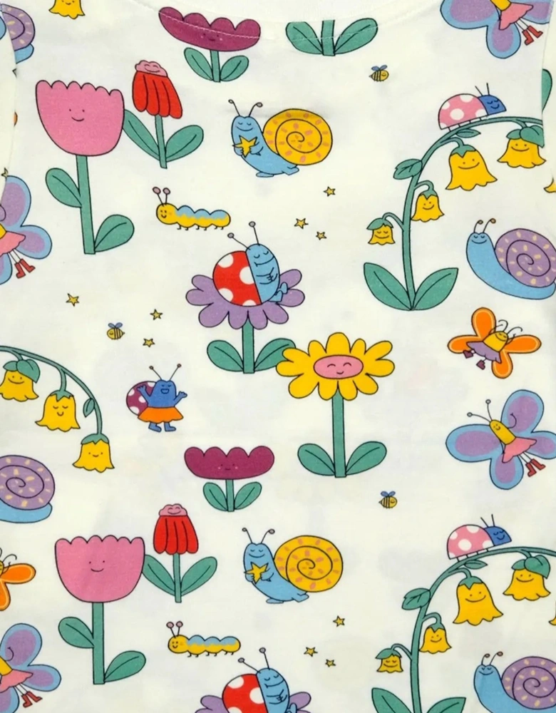 Baby Girls Flowers and Bugs T-Shirt in Ivory