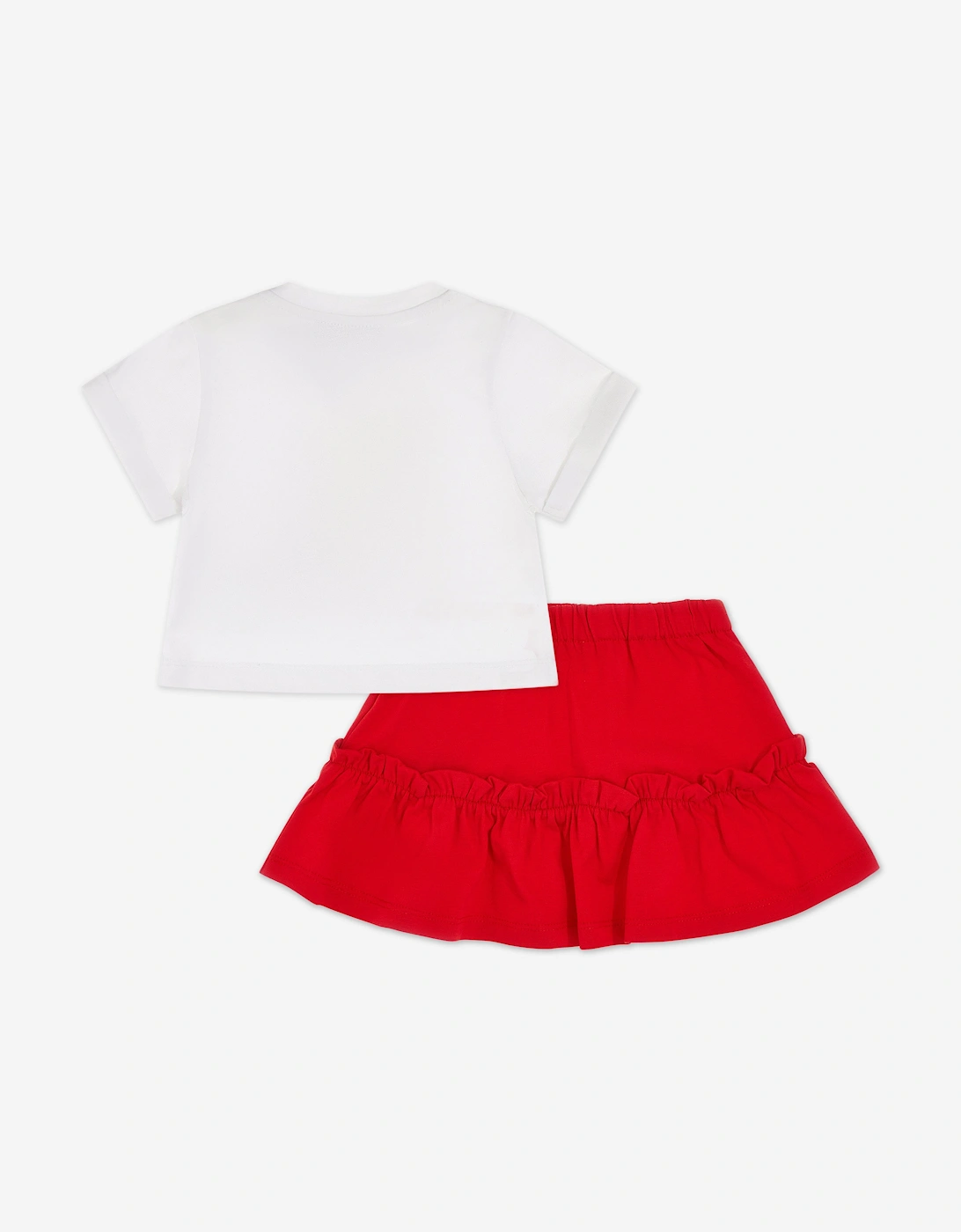 Baby Girls Cherry Teddy Bear Skirt Set in Red