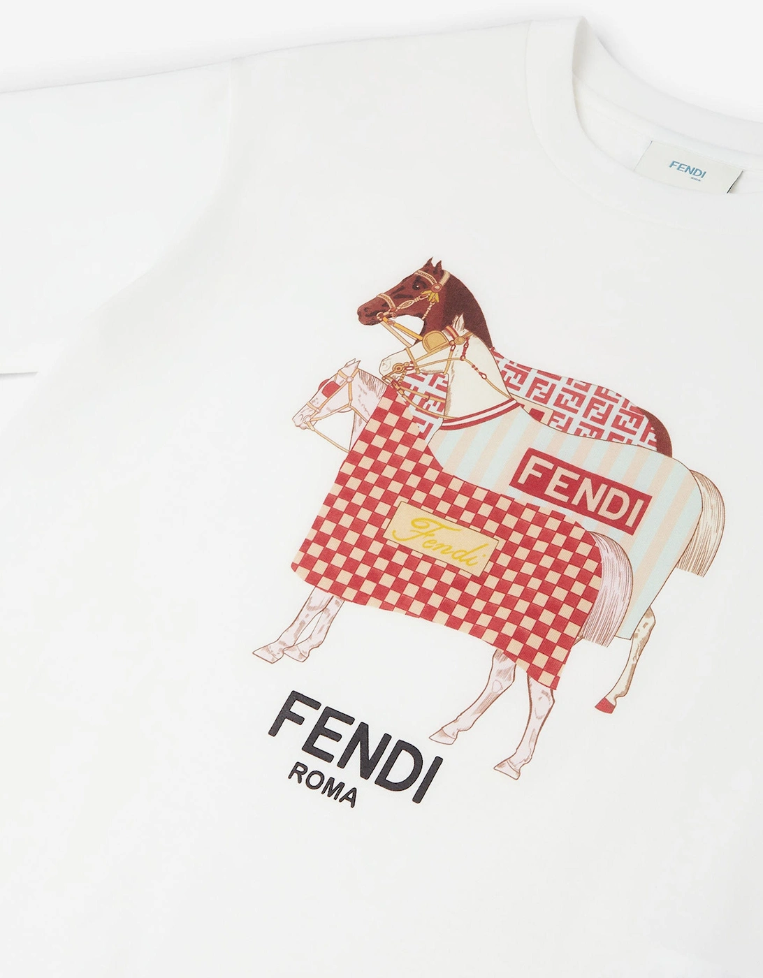 Boys Horse Print T-Shirt in White