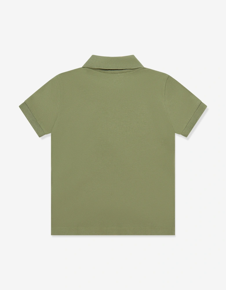 Boys Teddy Bear Logo Polo Shirt in Green