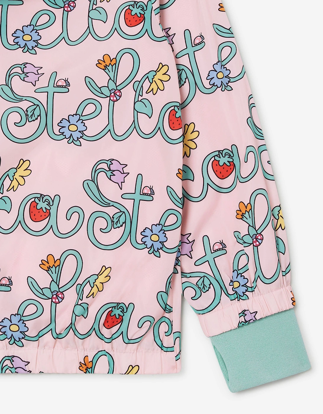 Girls Flower Logo Hooded Jacket in Pink