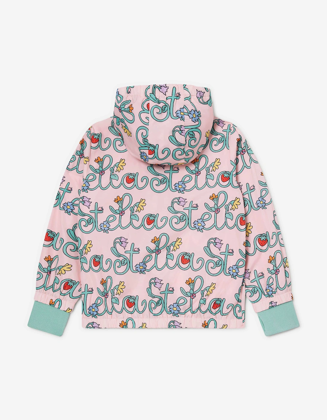 Girls Flower Logo Hooded Jacket in Pink