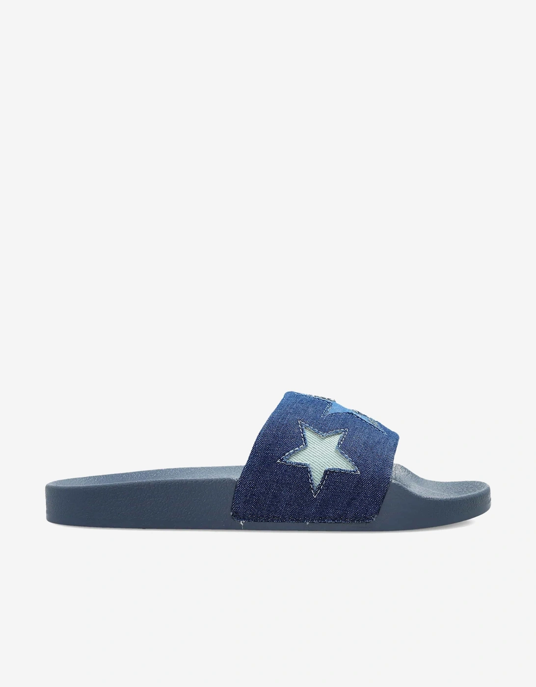 Stella Mccartney Girls Blue 'S Star Sliders In  2 (Older) Size 34 Kids
