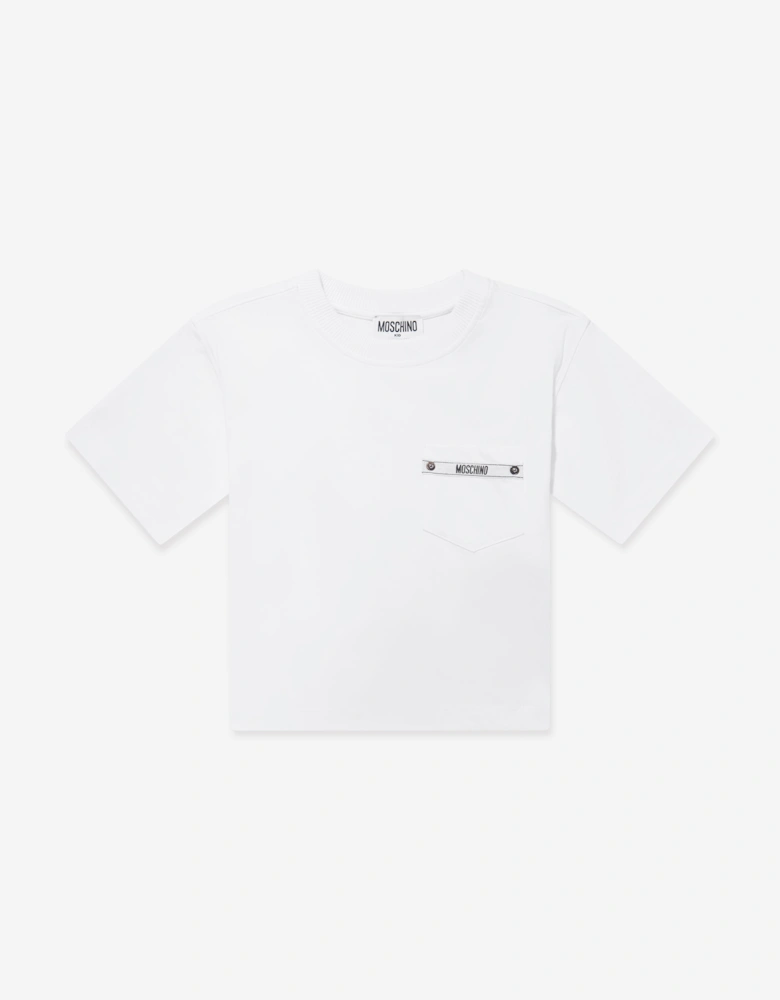 Boys Logo Pocket T-Shirt in White