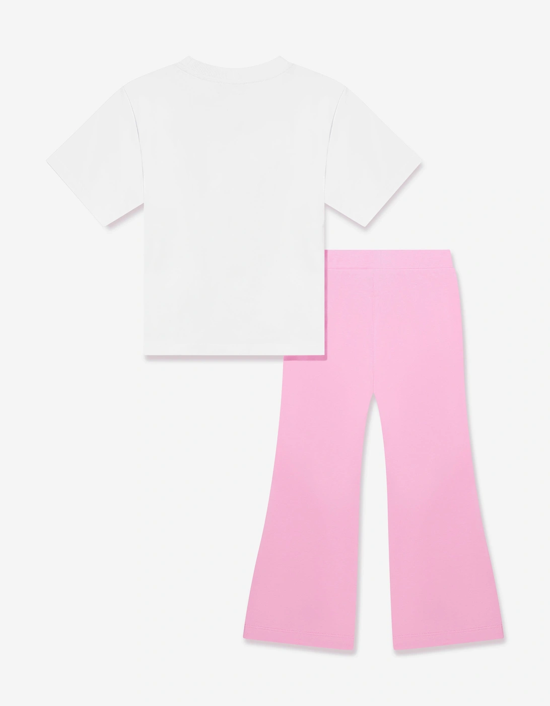 Girls Teddy Heart Trouser Set in Pink