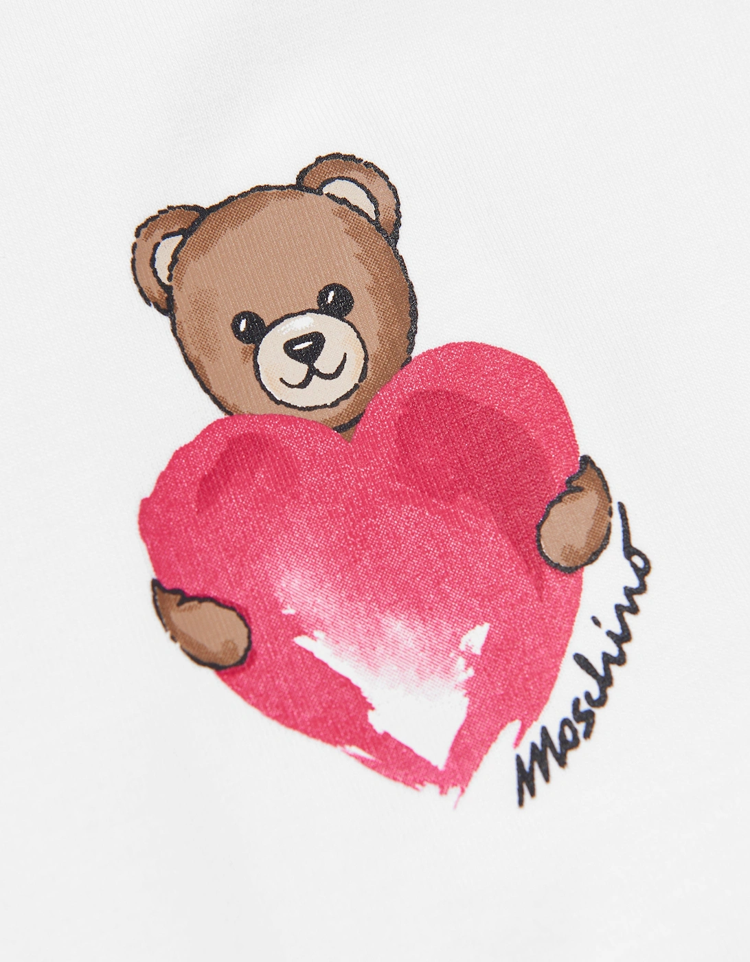 Girls Teddy Heart Trouser Set in Pink