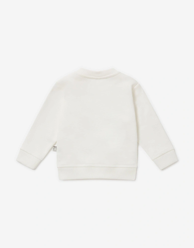 Baby Girls Ladybird Logo Sweatshirt in Ivory