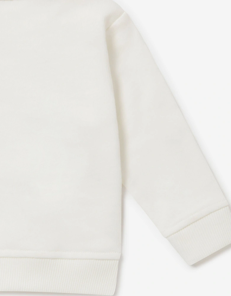 Baby Girls Ladybird Logo Sweatshirt in Ivory