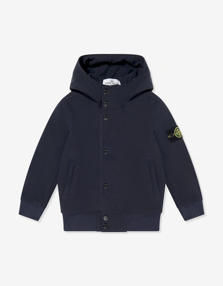 Boy Hooded Bomber Jacket in Navy
