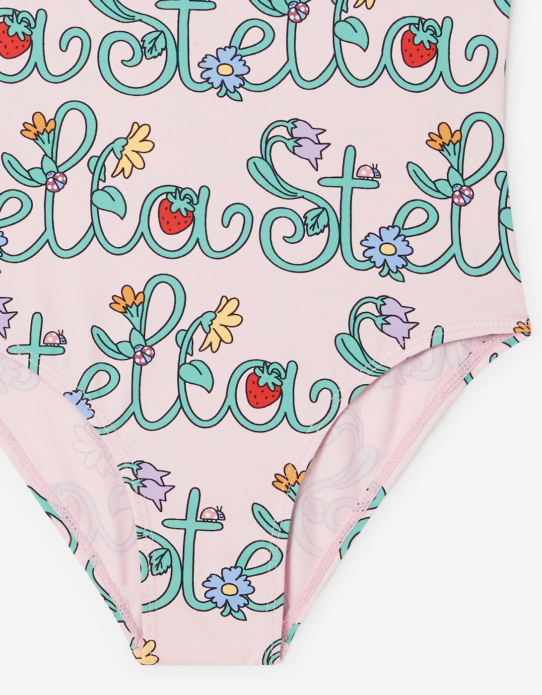 Girls Flower Logo Swimsuit in Pink