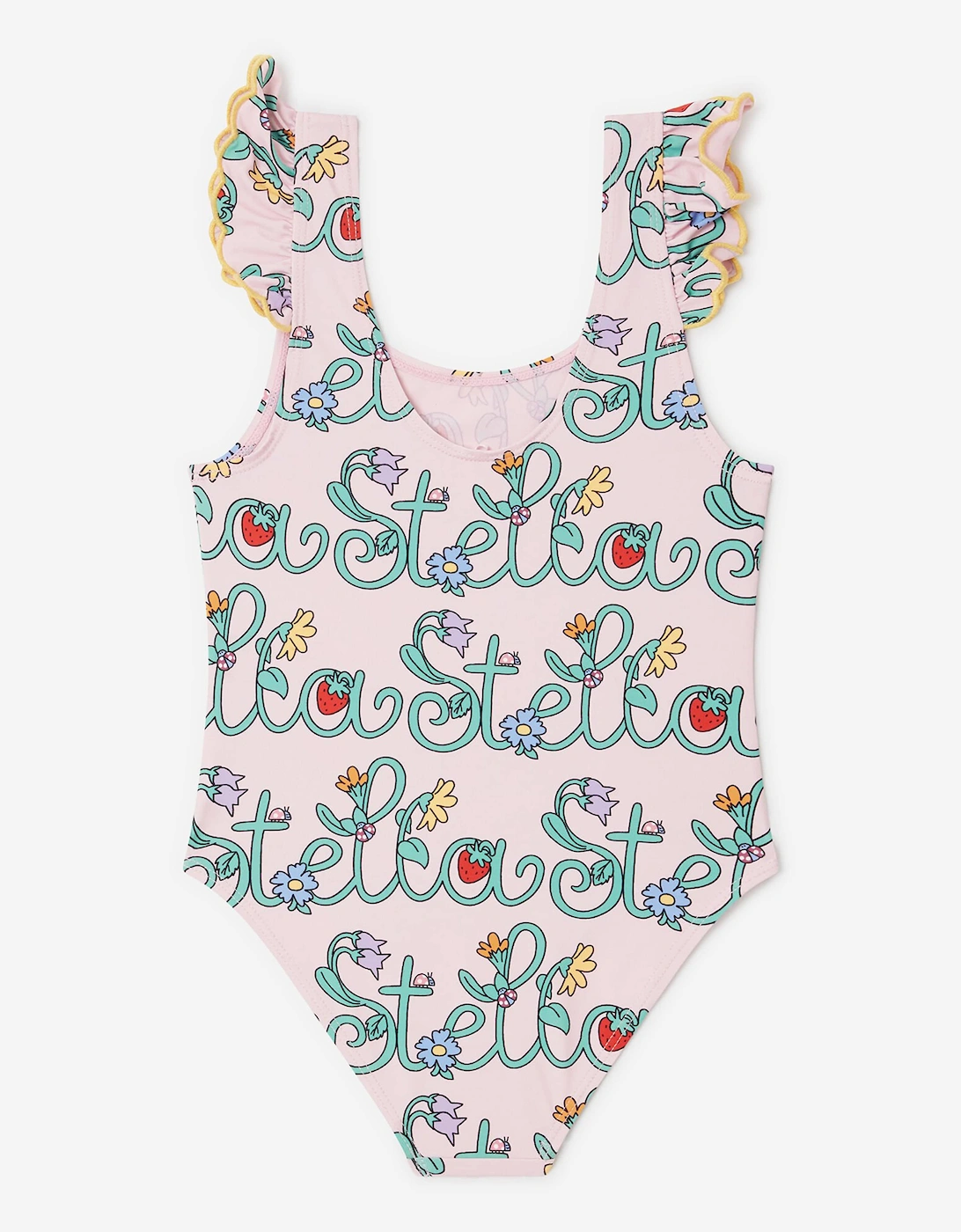 Girls Flower Logo Swimsuit in Pink