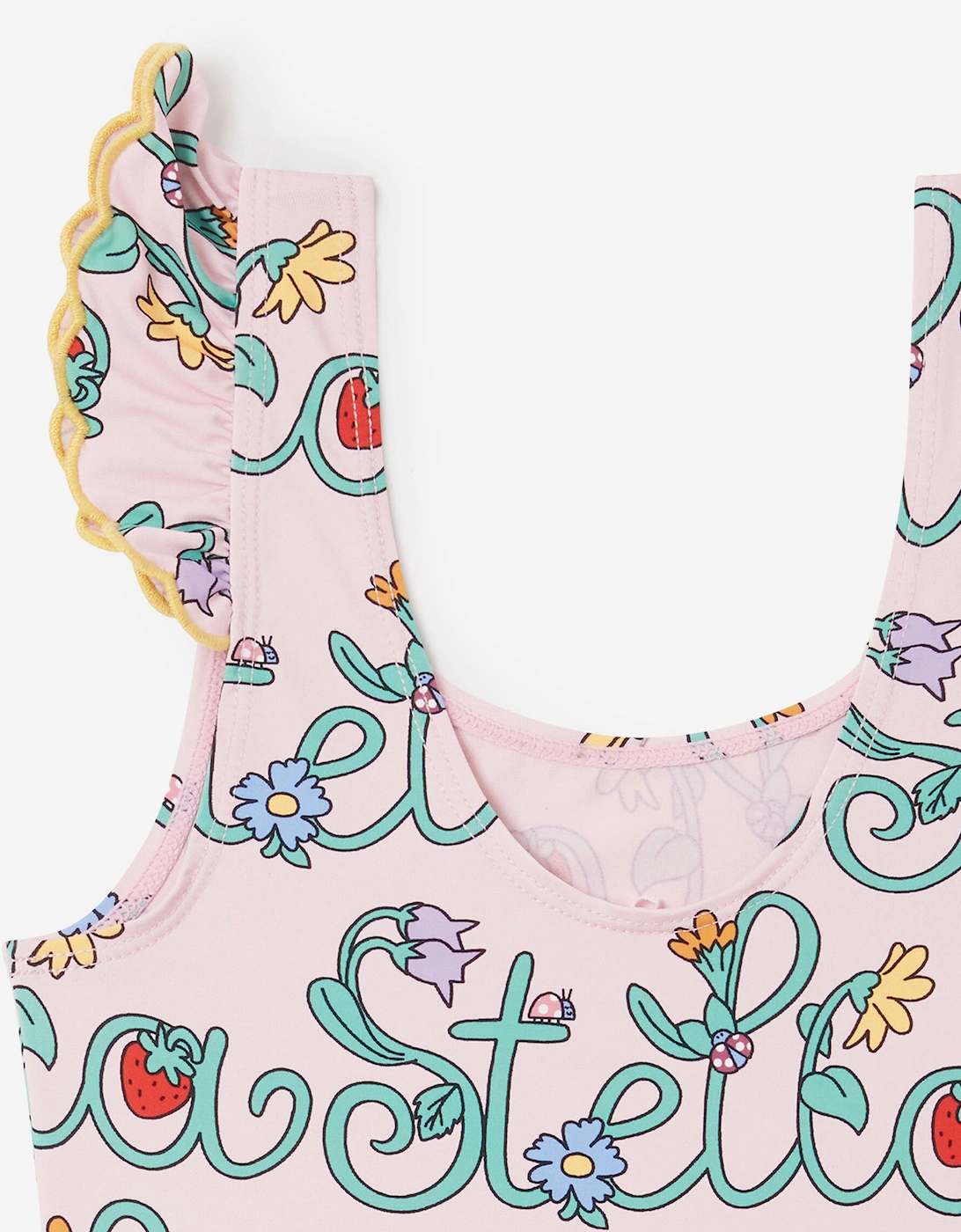 Girls Flower Logo Swimsuit in Pink