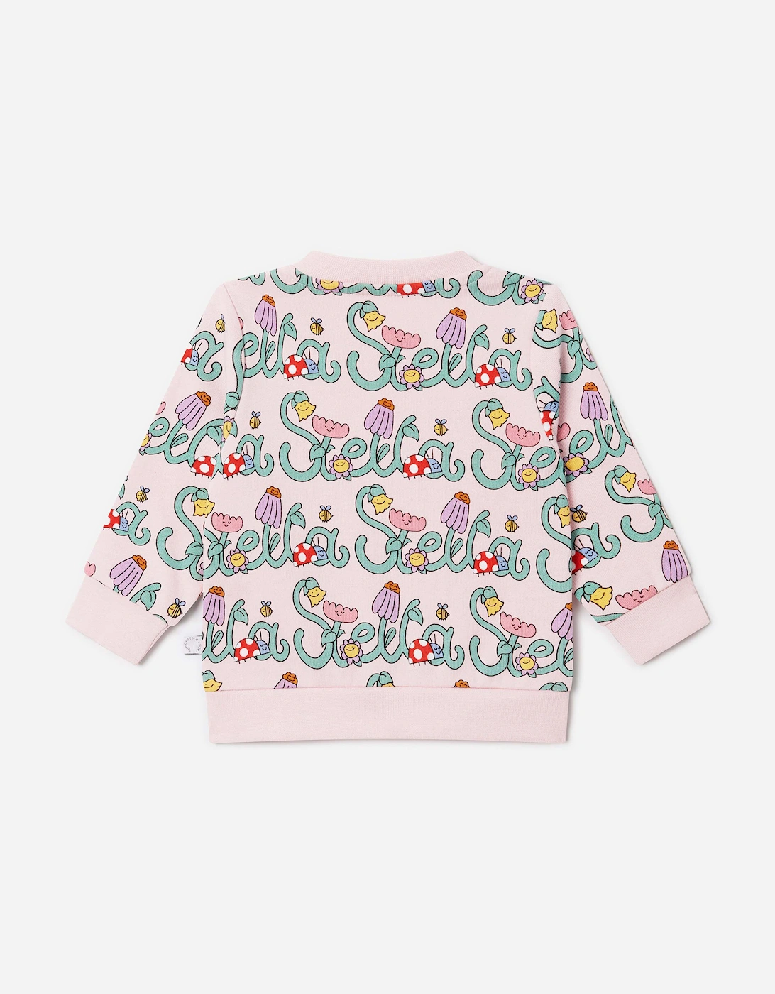 Baby Girls Flower Logo Sweatshirt in Pink