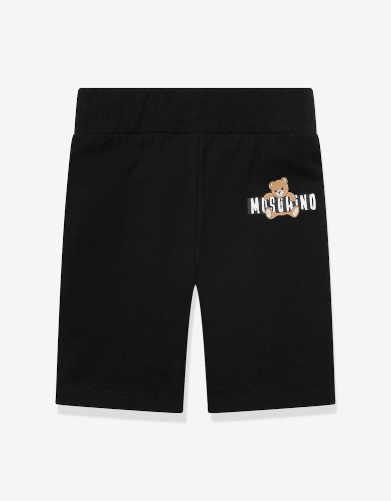 Girls Teddy Bear Logo Short Set in White