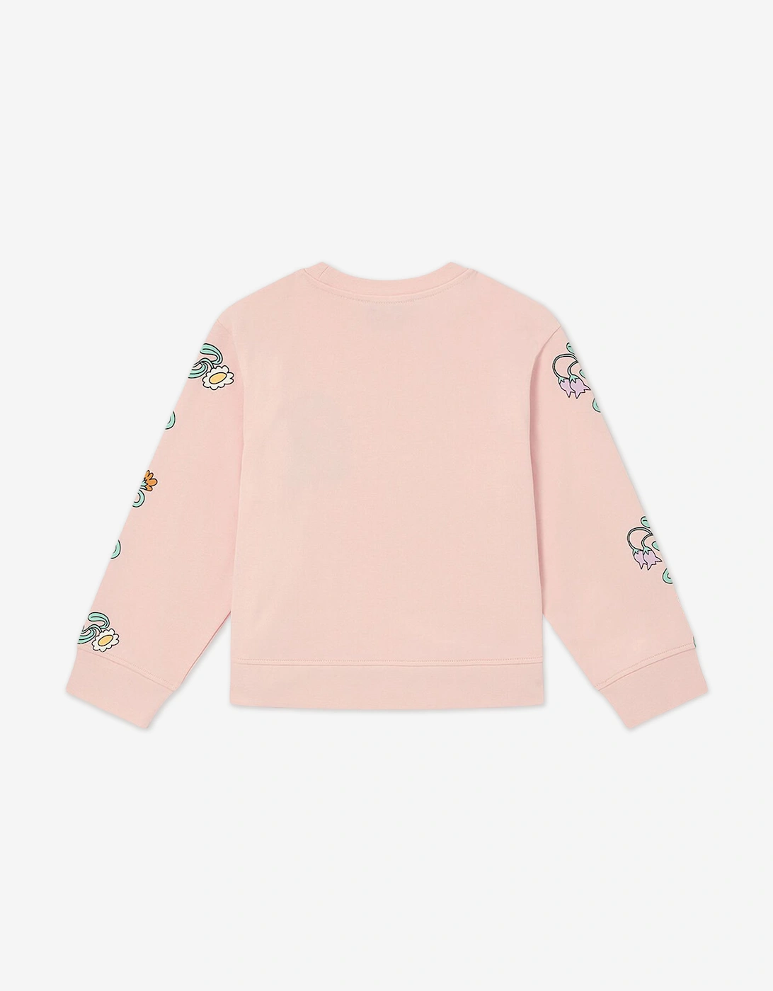 Girls Flower Logo Sweashirt in Pink