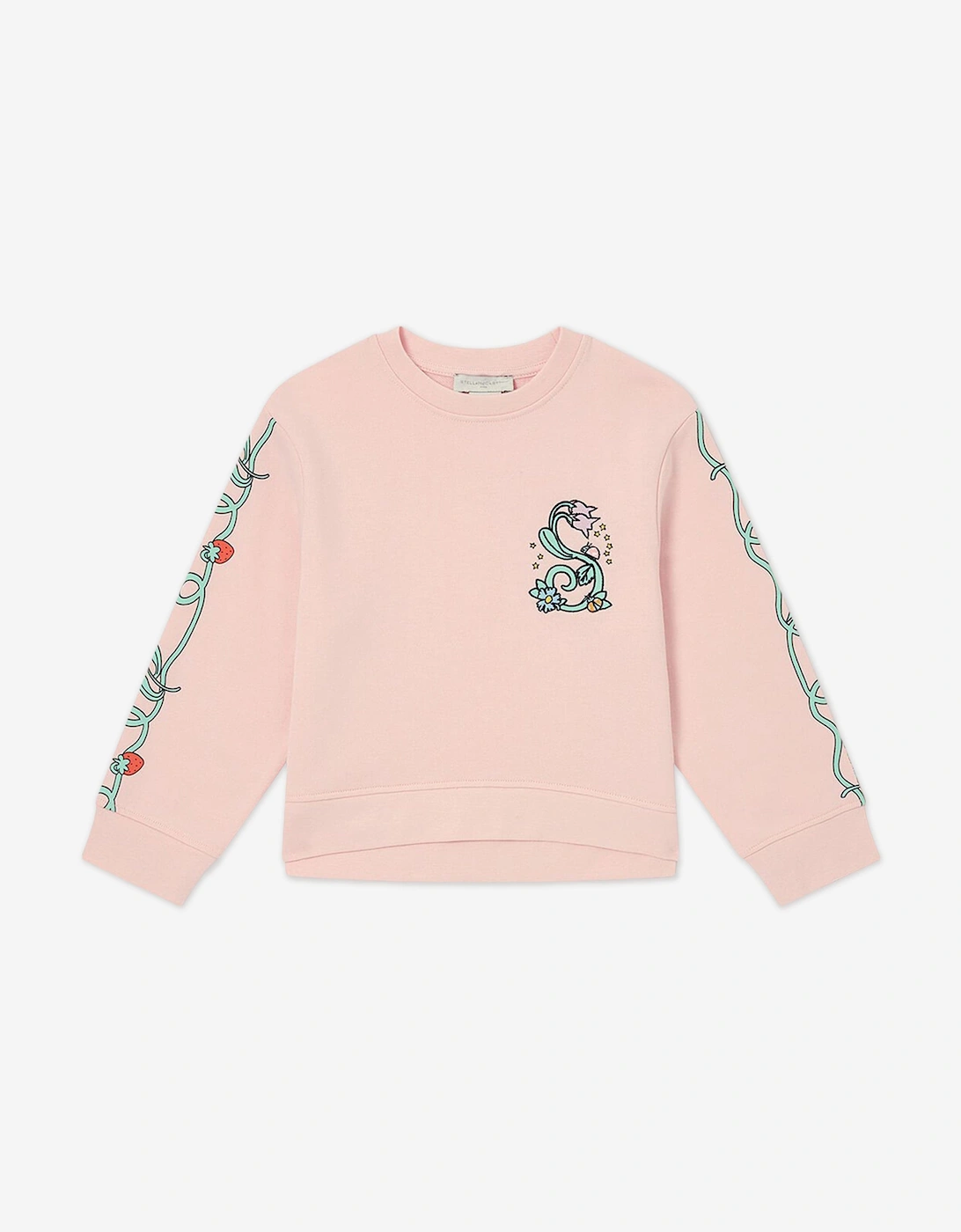 Girls Flower Logo Sweashirt in Pink, 5 of 4