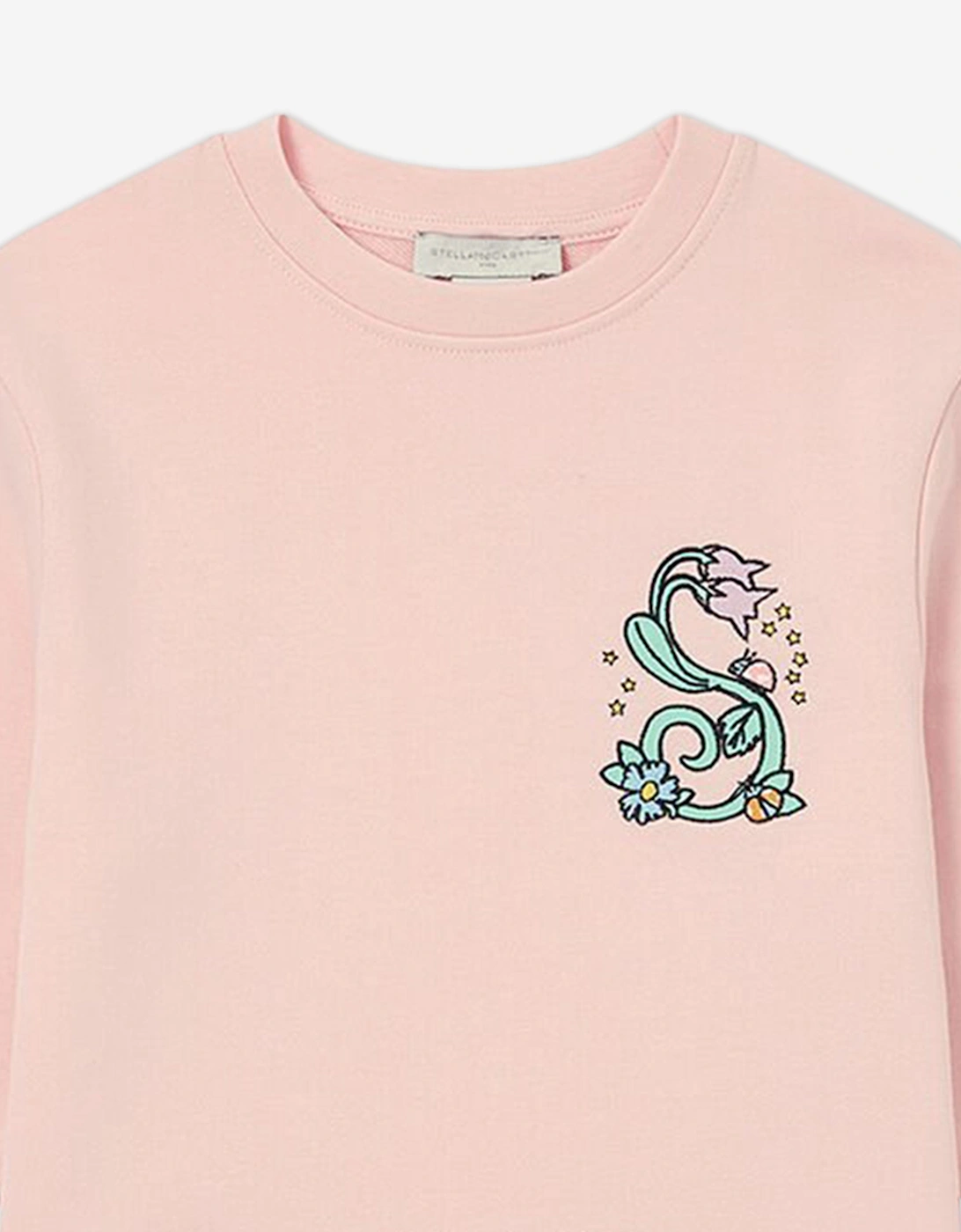 Girls Flower Logo Sweashirt in Pink