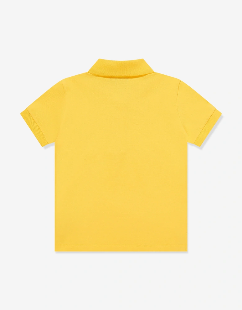 Boys Teddy Bear Logo Polo Shirt in Yellow