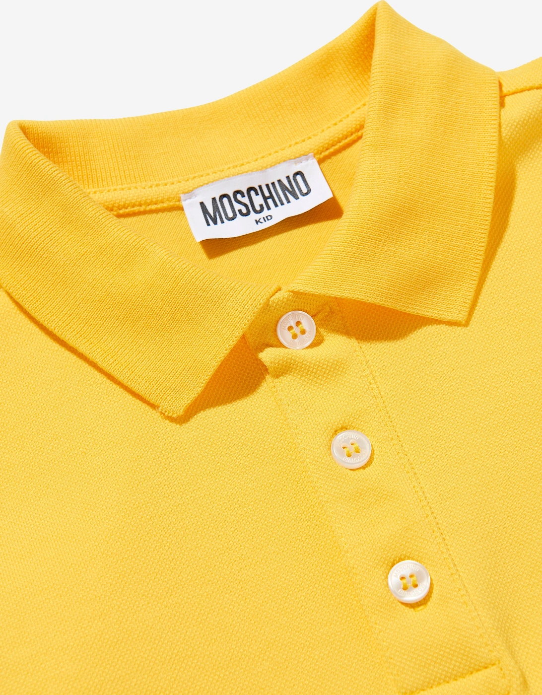 Boys Teddy Bear Logo Polo Shirt in Yellow