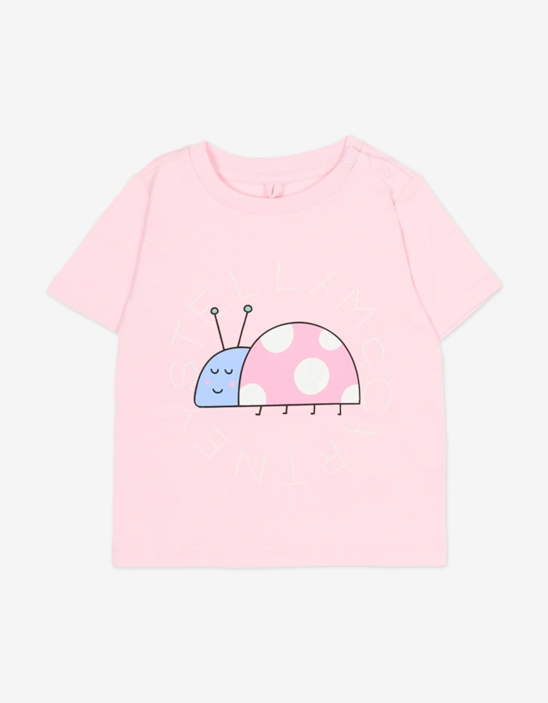 Baby Girls Ladybird Logo T-Shirt in Pink