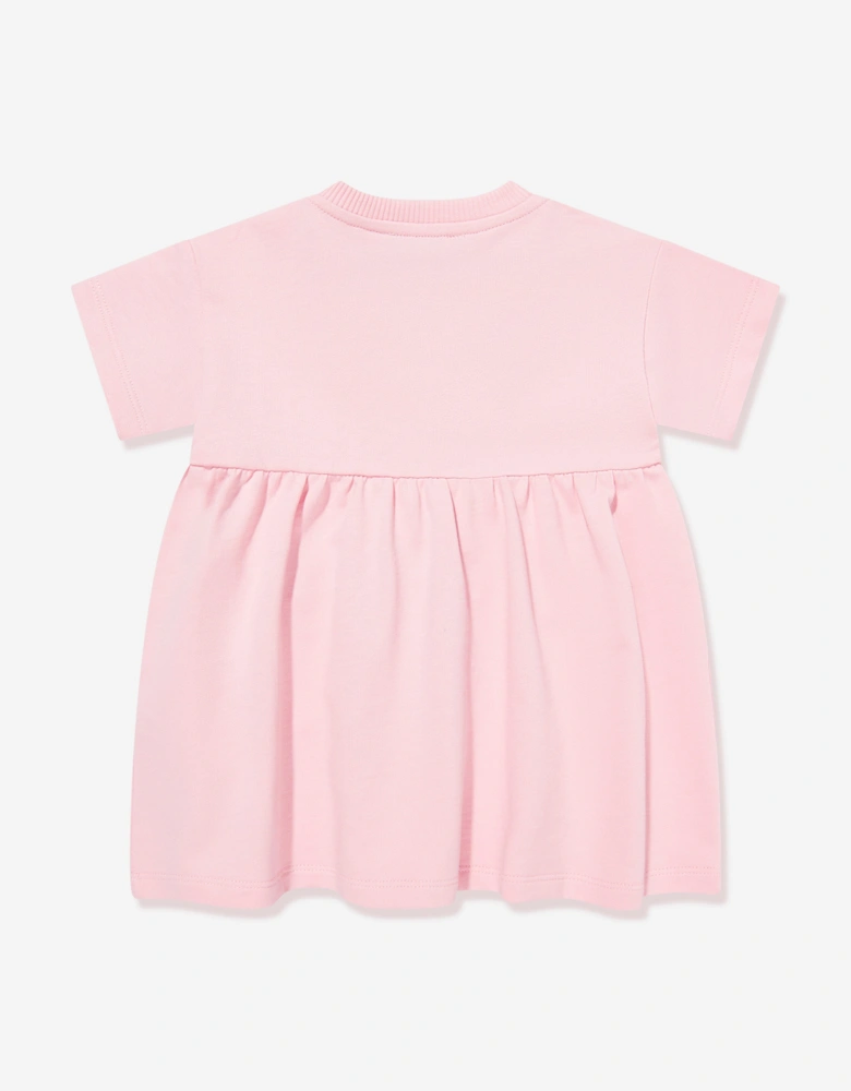 Baby Girls Bear Pocket Dress in Pink