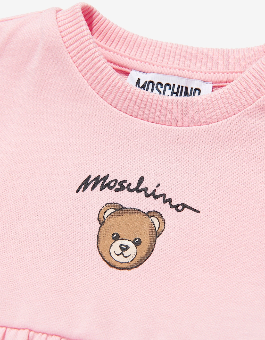 Baby Girls Bear Pocket Dress in Pink