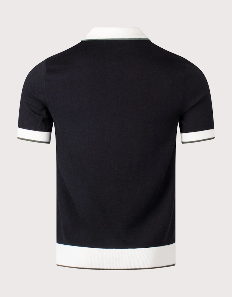 Contrast Tipped Knitted Polo Shirt