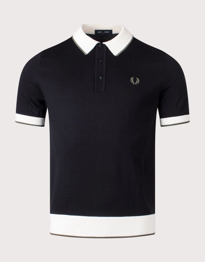 Contrast Tipped Knitted Polo Shirt