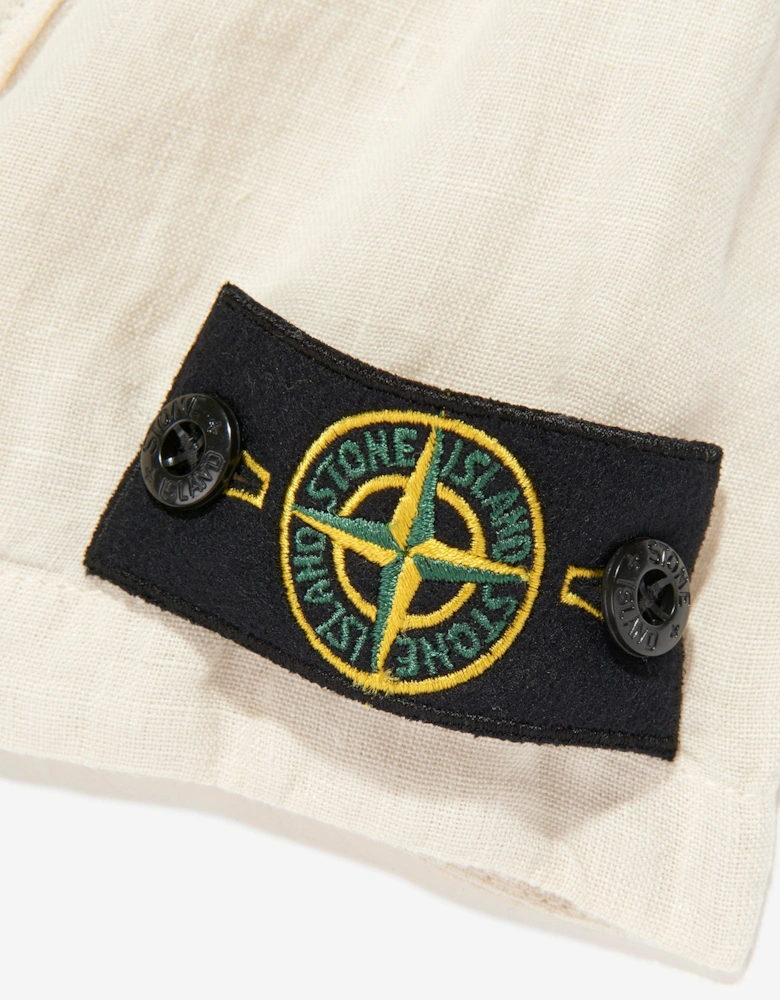 Boys Linen Pocket Shirt in Ivory