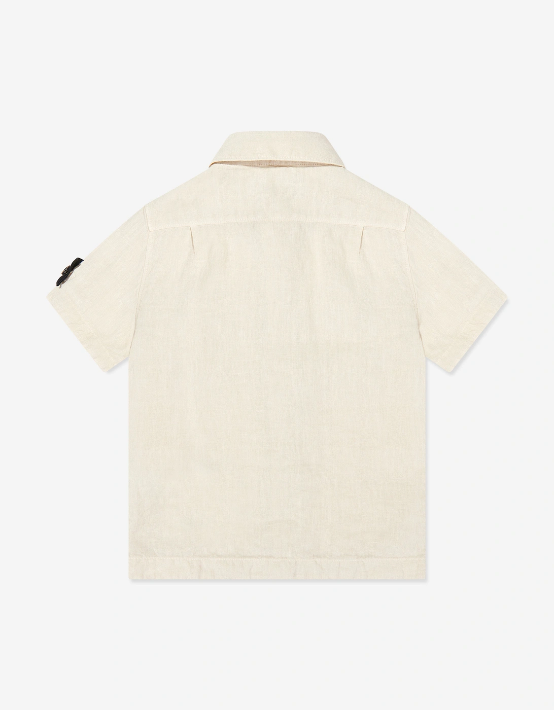 Boys Linen Pocket Shirt in Ivory