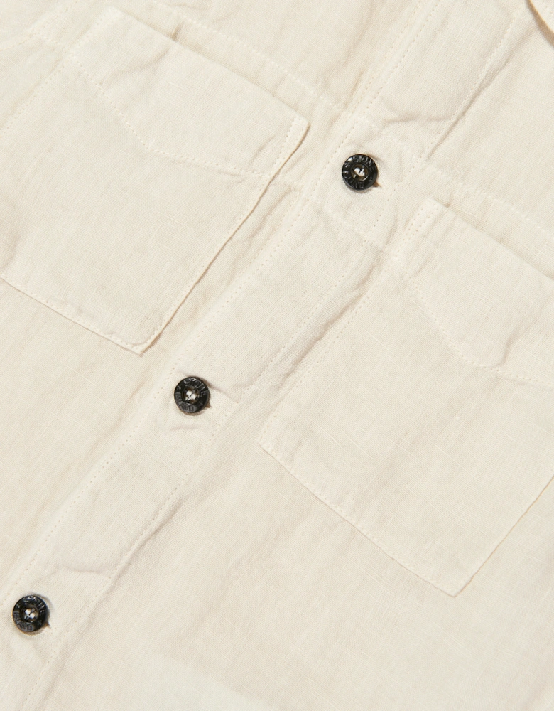 Boys Linen Pocket Shirt in Ivory