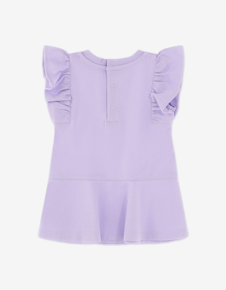 Baby Girls Teddy Bear Dress in Purple
