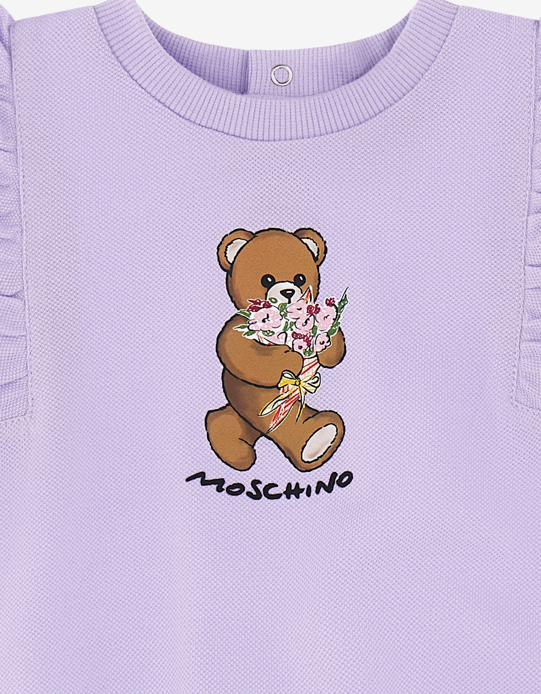 Baby Girls Teddy Bear Dress in Purple