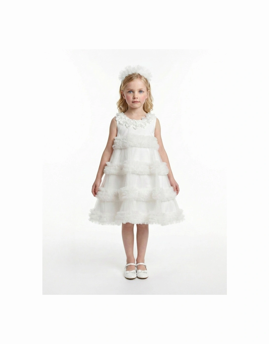 Girls Occasion Dress with Headband in Ivory, 7 of 6