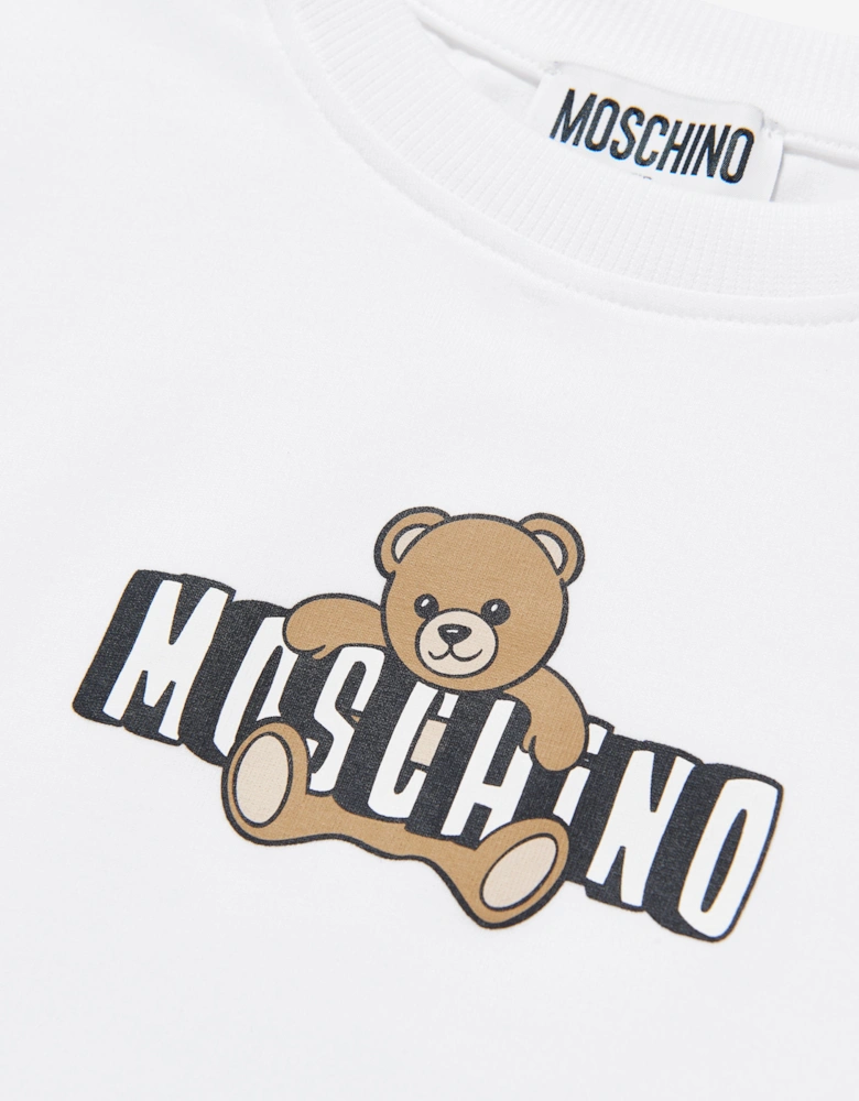 Girls Teddy Bear Logo T-Shirt in White