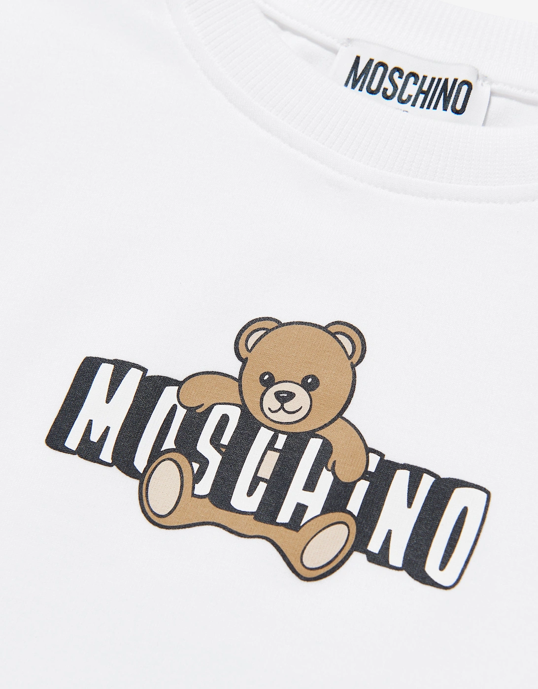 Girls Teddy Bear Logo T-Shirt in White