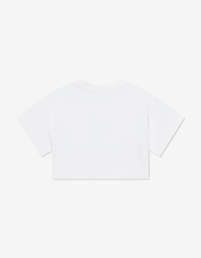 Girls Teddy Bear Logo T-Shirt in White