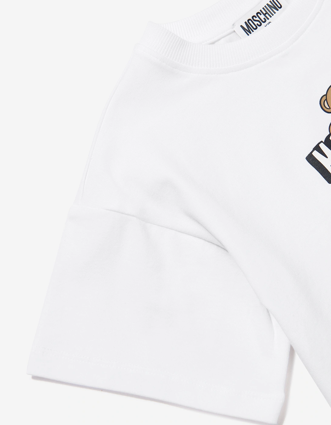 Girls Teddy Bear Logo T-Shirt in White