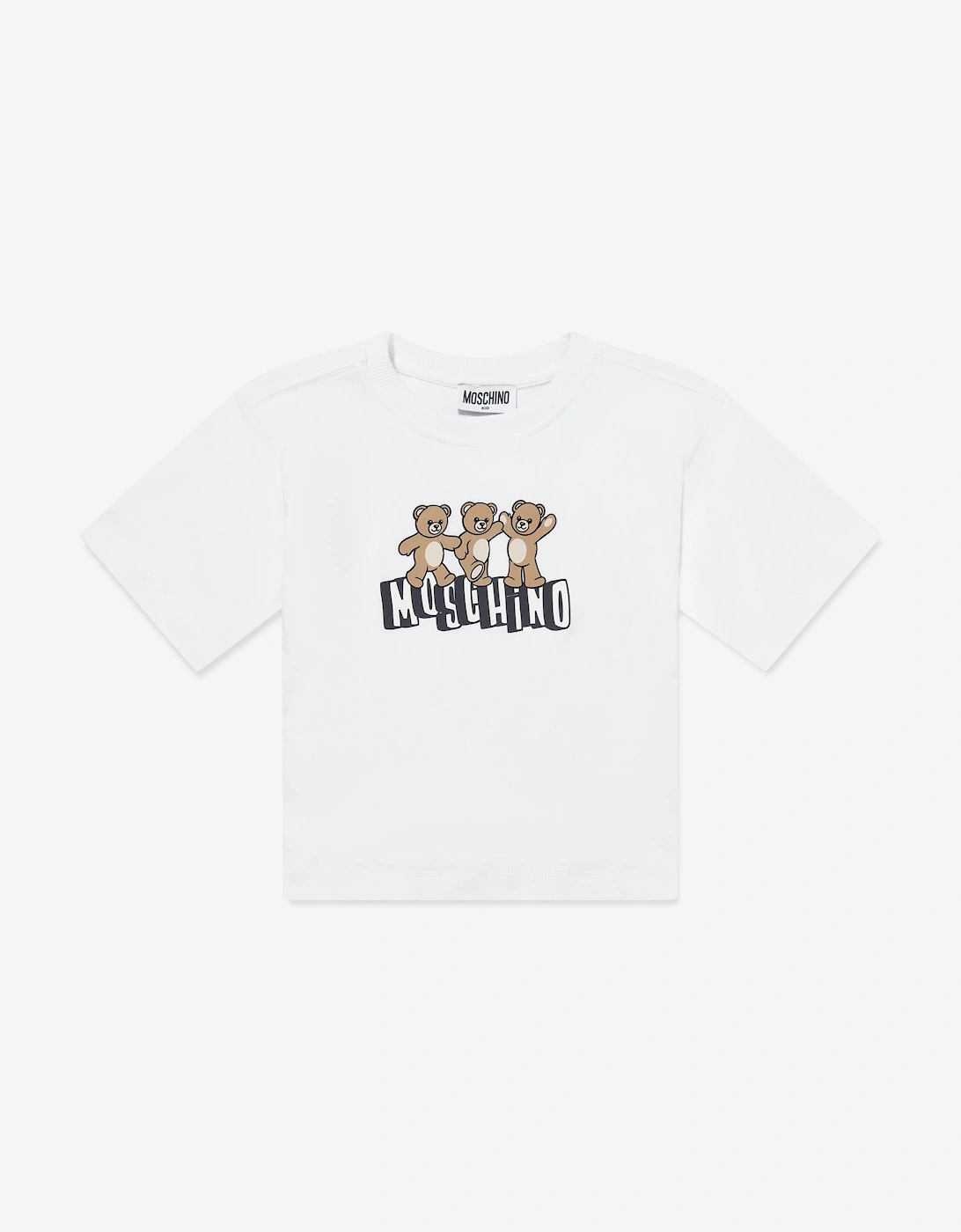 Kids Teddy Bear Logo T-Shirt in White, 5 of 4