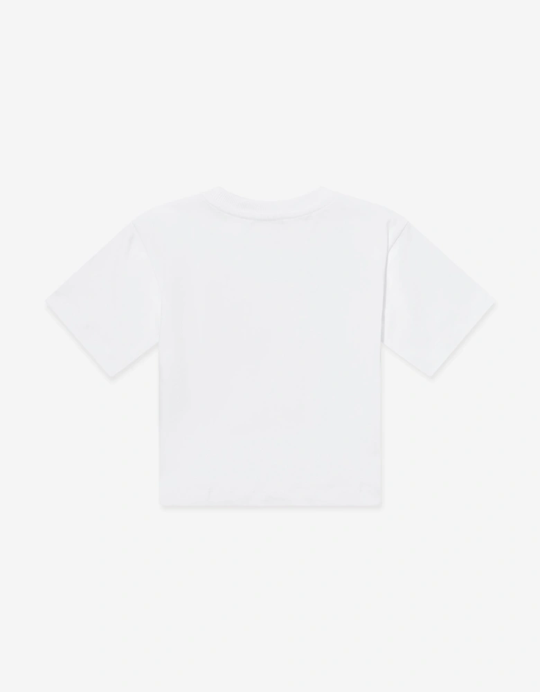 Kids Teddy Bear Logo T-Shirt in White