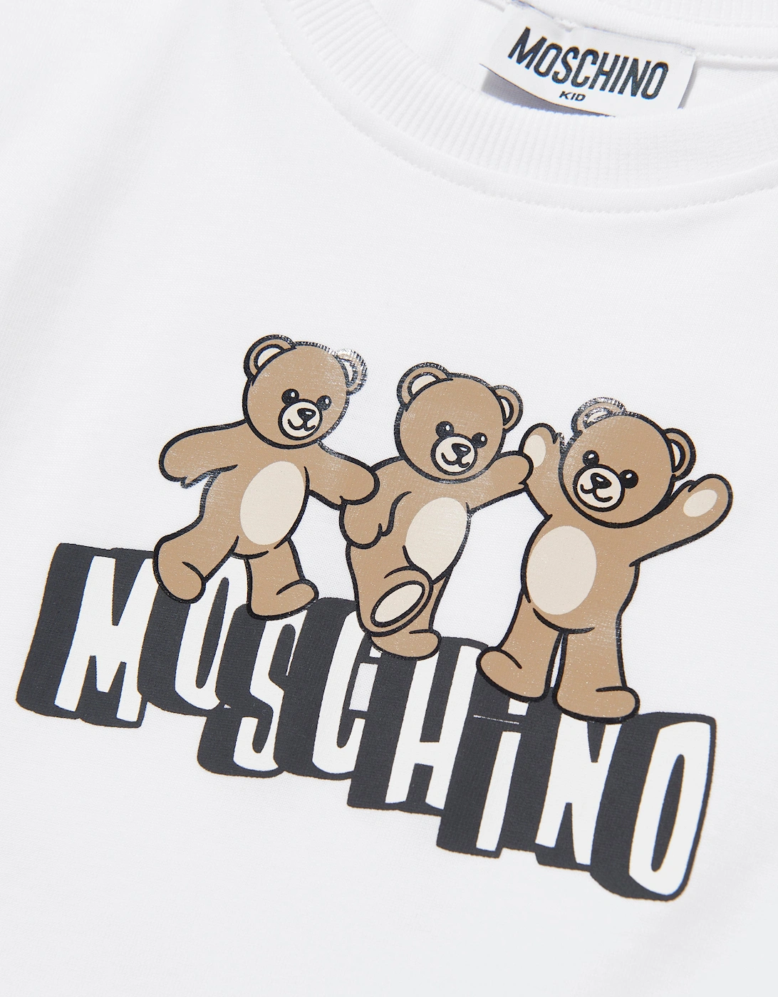 Kids Teddy Bear Logo T-Shirt in White