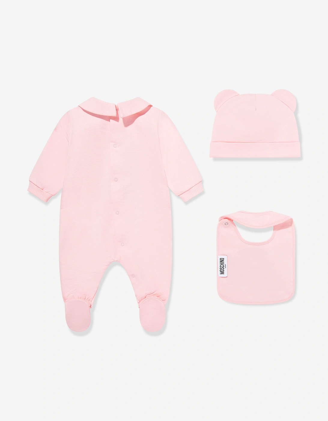 Baby Girls Bear Logo babygrow Set in Pink