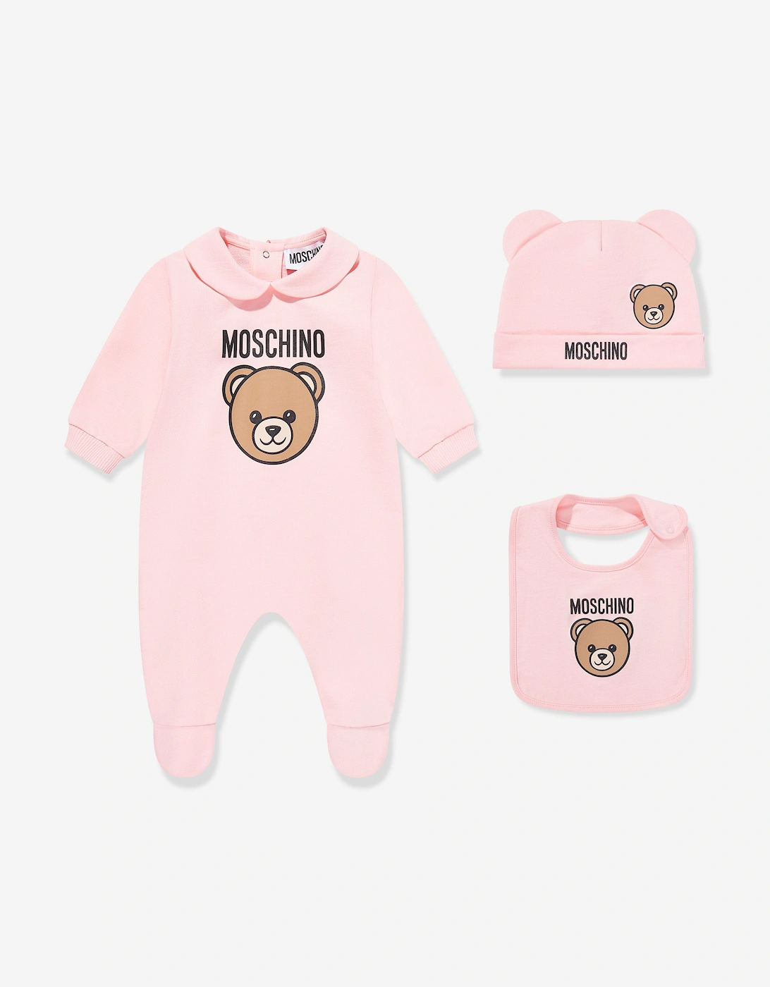 Baby Girls Bear Logo babygrow Set in Pink, 8 of 7