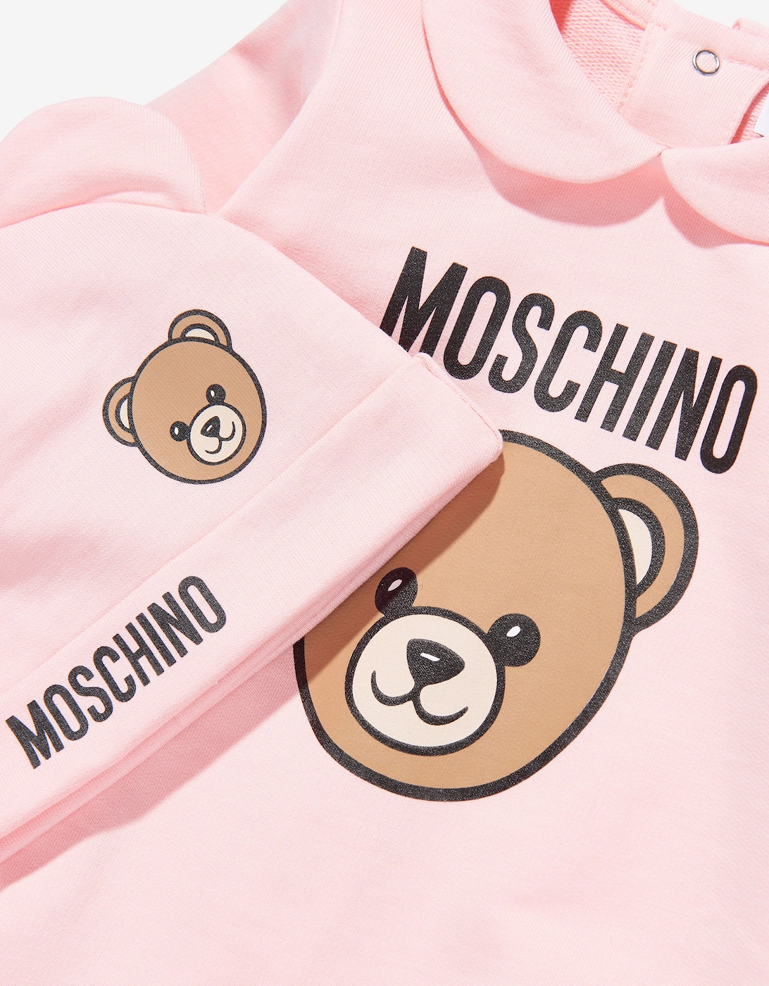 Baby Girls Bear Logo babygrow Set in Pink