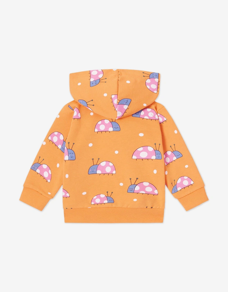 Baby Girls Ladybird Zip Up Top in Orange