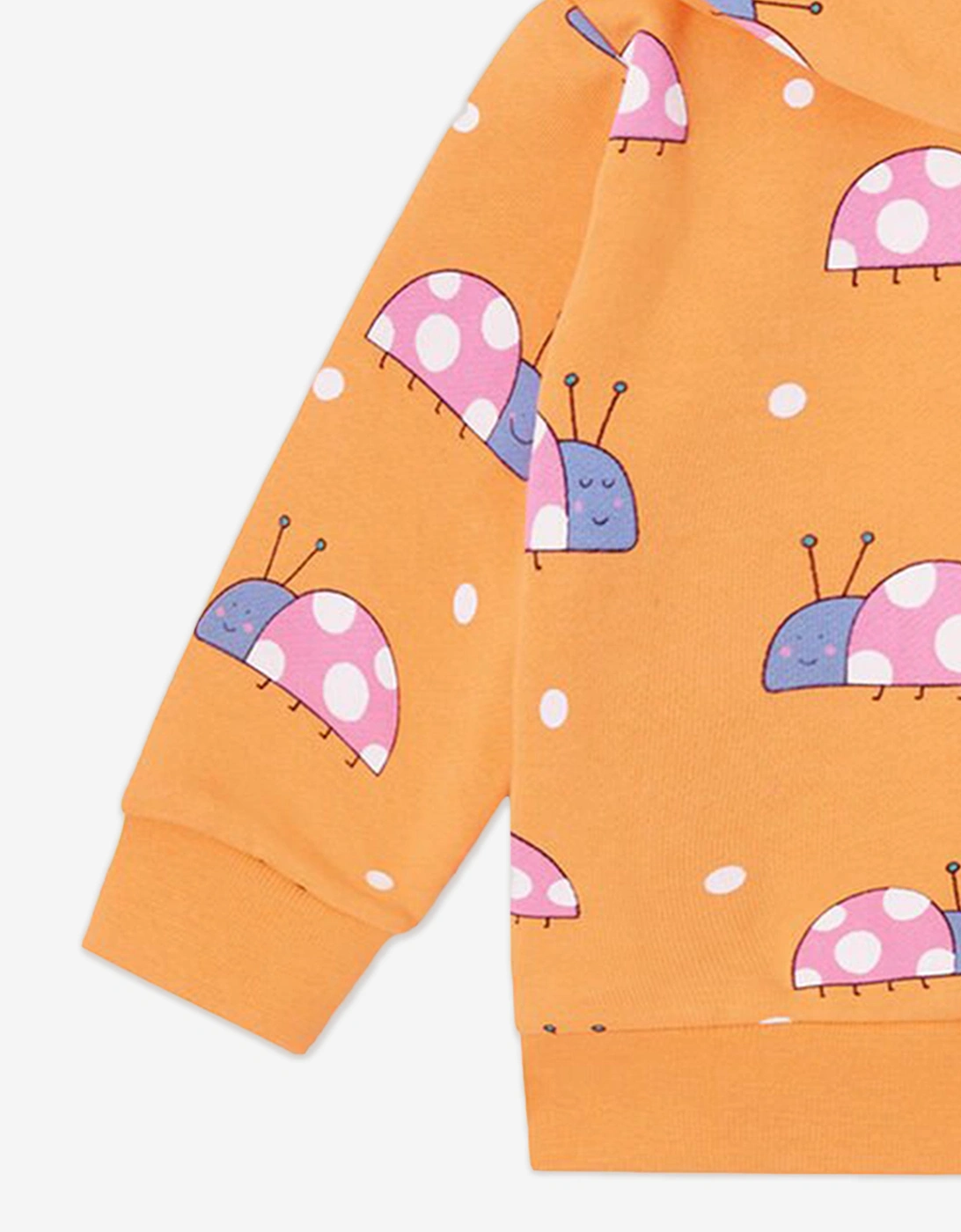 Baby Girls Ladybird Zip Up Top in Orange