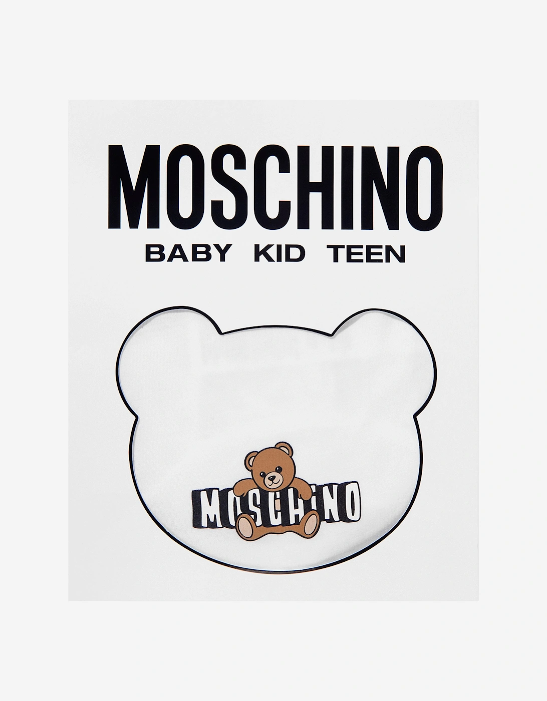 Baby Teddy Bear Logo Babygrow Set in White