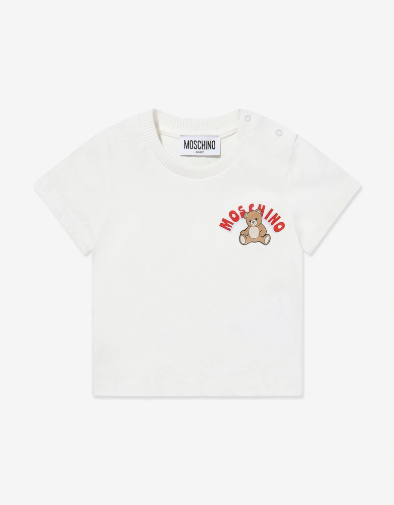 Baby Teddy Bear Logo T-Shirt in Ivory